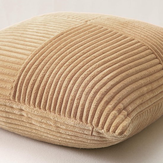 Unyqoos® Set van 2 luxe corduroy kussenslopen met elegant kruisstrepen patroon voor veelzijdige woondecoratie