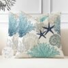 Unyqoos® Set van 2 decoratieve waterdichte kussenhoezen met maritiem zeesterontwerp