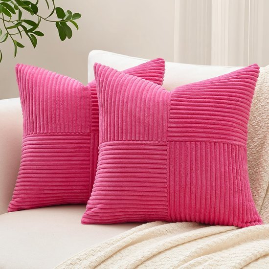 550x550-39600.jpg Unyqoos® Set van 2 decoratieve corduroy kussenslopen met uniek gestreept patroon voor woondecoratie
