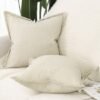 Unyqoos® Set van twee stijlvolle kussenslopen in taupe voor een rustieke uitstraling
