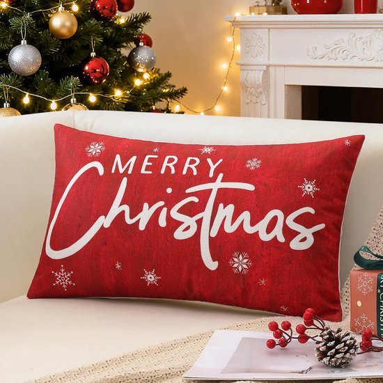 Unyqoos® Kerstkussensloop met Sneeuwvlokkenmotief voor Stijlvolle Feestdecoratie