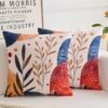 Unyqoos® Velvet Kussenhoes 45x45 Boho Abstracte Bladeren voor Binnen en Buiten Decoratie