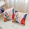 Unyqoos® Velvet Kussenhoes 45x45 Boho Abstracte Bladeren voor Binnen en Buiten Decoratie