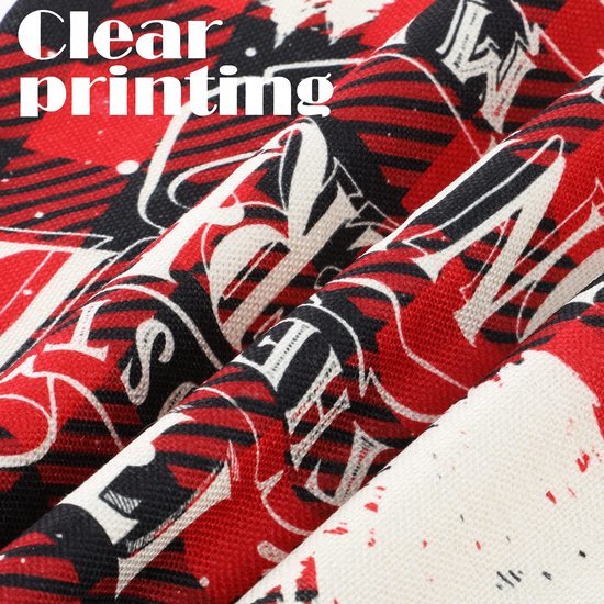 Unyqoos® Set van 4 decoratieve kerstkussenslopen met sneeuwpop en ruitpatroon