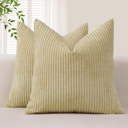 Unyqoos® Set van 2 zachte corduroy kussenslopen voor woonkamer en slaapkamer