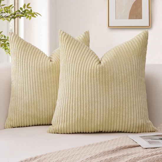 Unyqoos® Set van 2 zachte corduroy kussenslopen voor woonkamer en slaapkamer