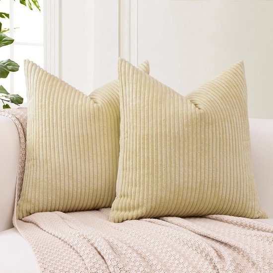 Unyqoos® Set van 2 zachte corduroy kussenslopen voor woonkamer en slaapkamer