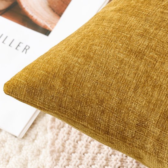 Unyqoos® Set van twee zachte chenille kussenhoezen voor stijlvolle woondecoratie