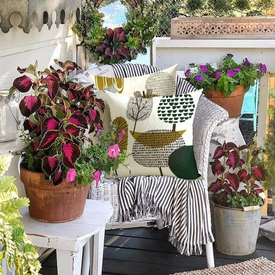 Unyqoos® Set van 4 weerbestendige decoratieve kussenhoezen voor binnen en buiten