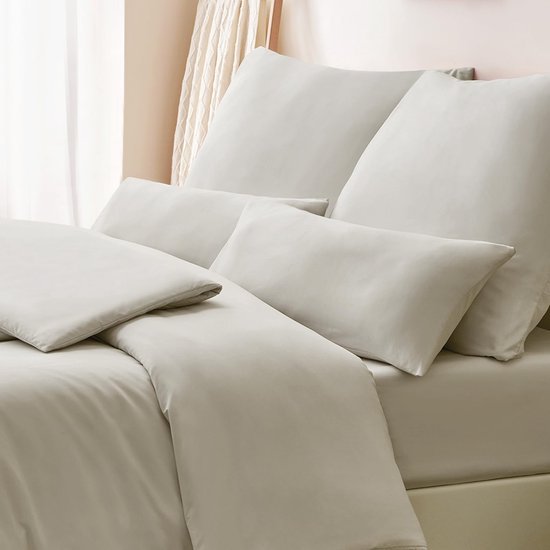 Unyqoos® Set van 2 zachte beige kussenhoezen 40x80 cm met rits voor comfort