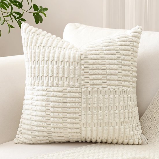 Unyqoos® Decoratieve kussensloop van corduroy met elegante gestreepte textuur en verborgen rits
