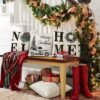 Unyqoos® Set van 4 decoratieve kussenhoezen met kerstthema voor huisdecoratie