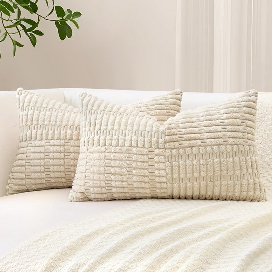 550x550-39785.jpg Unyqoos® Set van 2 decoratieve corduroy kussenslopen met boho gestreept patroon