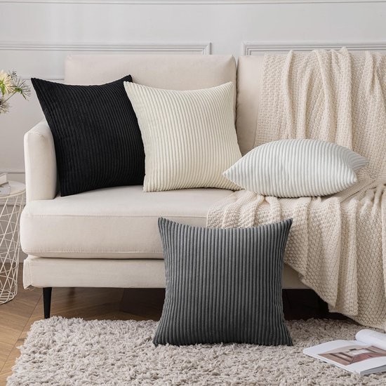 Unyqoos® Ultra Zachte Corduroy Kussenslopen Set van 2 voor Stijlvolle Interieurdecoratie, 45 x 45 cm