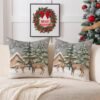Unyqoos® Feestelijke grijze kussenslopen met eland en sneeuwvlok motief voor kerstdecoratie
