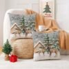 Unyqoos® Feestelijke grijze kussenslopen met eland en sneeuwvlok motief voor kerstdecoratie