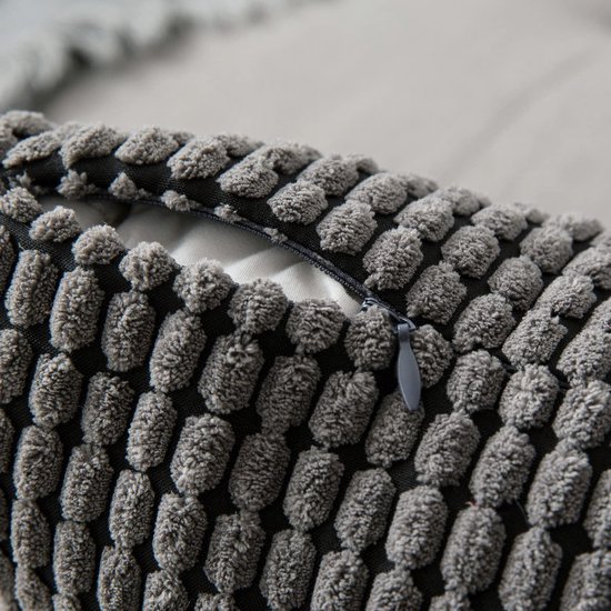 Unyqoos® Donkergrijze corduroy fluwelen kussenslopen set voor woonkamer decor, 30 x 50 cm, set van 2