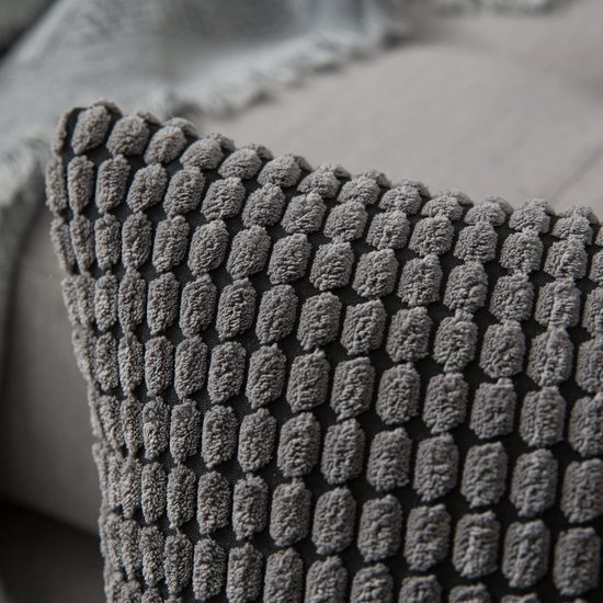 Unyqoos® Donkergrijze corduroy fluwelen kussenslopen set voor woonkamer decor, 30 x 50 cm, set van 2