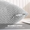 Unyqoos® Set van 2 zilvergrijze kussenhoezen met elegant geometrisch patroon
