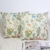 Unyqoos® Set van Twee Bloemenpatroon Linnen Kussenslopen voor Binnen en Buiten