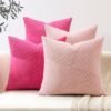Unyqoos® Zachte Corduroy Kussenslopen Set van 4 voor Diverse Interieurs, 45 x 45 cm, Roze