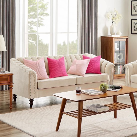 Unyqoos® Zachte Corduroy Kussenslopen Set van 4 voor Diverse Interieurs, 45 x 45 cm, Roze