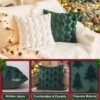 Unyqoos® Set van twee zachte fluwelen kussenslopen met kerstboom motief 40x40 cm