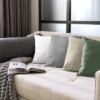 Unyqoos® Set van 2 ademende katoenen kussenslopen met linnenlook en ritssluiting