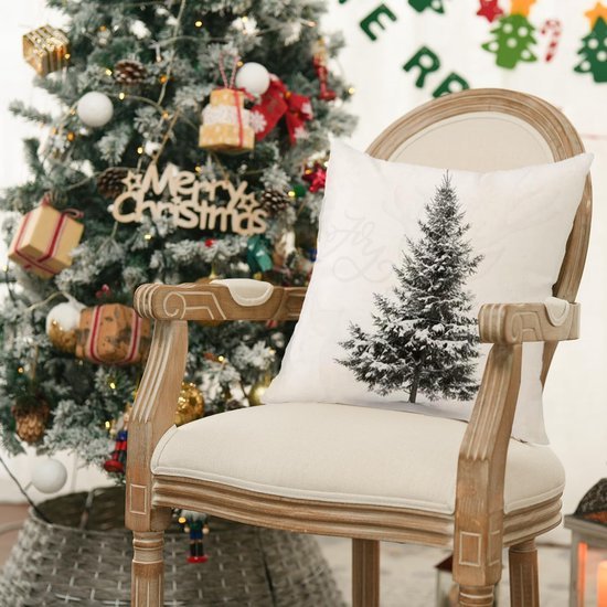 Unyqoos® Set van 4 decoratieve kussenhoezen met kerstmotief voor huisdecoratie
