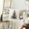 Unyqoos® Set van 4 decoratieve kussenhoezen met kerstmotief voor huisdecoratie
