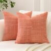 Unyqoos® Set van 2 decoratieve corduroy kussenslopen met streepdesign voor woonkamer