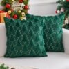 Unyqoos® Set van 2 fluwelen kerstkussenslopen met dennenbomenmotief voor winterdecoratie