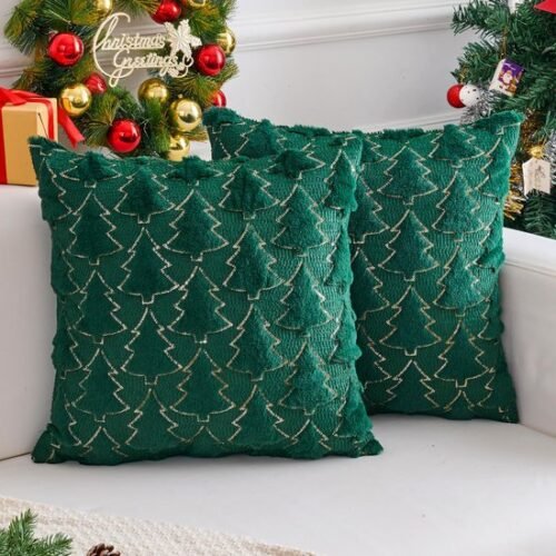 550x550-40018.jpg Unyqoos® Set van 2 fluwelen kerstkussenslopen met dennenbomenmotief voor winterdecoratie