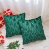 Unyqoos® Set van 2 fluwelen kerstkussenslopen met dennenbomenmotief voor winterdecoratie