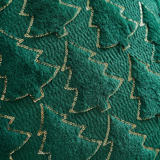 Unyqoos® Set van 2 fluwelen kerstkussenslopen met dennenbomenmotief voor winterdecoratie