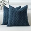 Unyqoos® Set van twee stijlvolle blauwe kussenslopen van zachte corduroy stof