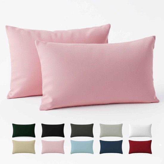 550x550-40054.jpg Unyqoos® Set van 2 ademende roze kussenslopen 40x70 cm van katoen