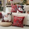 Unyqoos® Set van 4 feestelijke kussenhoezen voor kerstdecoratie in woonkamer en slaapkamer