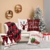 550x550-40087.jpg Unyqoos® Set van 4 Kerst Kussenslopen met Hertenpatroon en Kerstboom-Motief