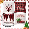 550x550-40088.jpg Unyqoos® Set van 4 Kerst Kussenslopen met Hertenpatroon en Kerstboom-Motief