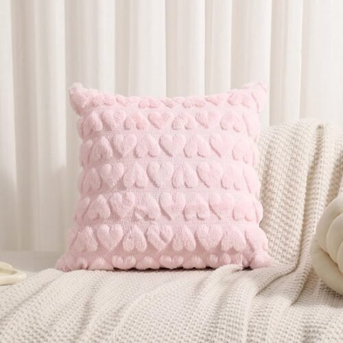 Unyqoos® Set van 2 romantische sierkussenslopen met hartdecoratie voor esthetische kamerdecoratie en comfort