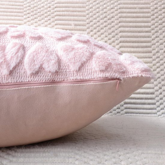 Unyqoos® Set van 2 romantische sierkussenslopen met hartdecoratie voor esthetische kamerdecoratie en comfort