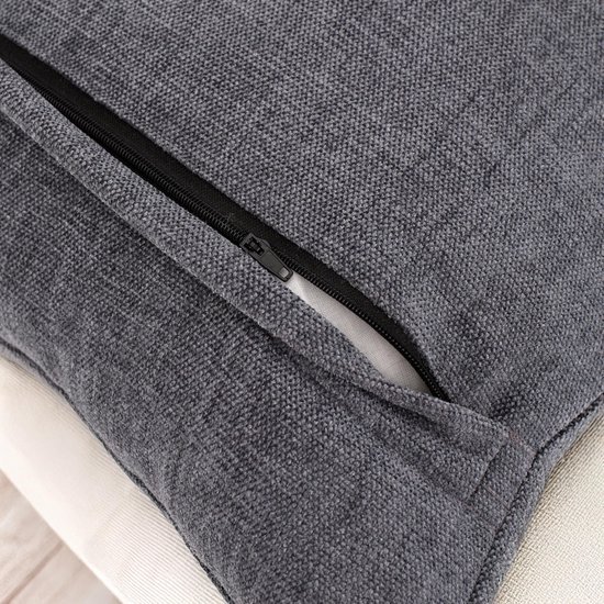 550x550-40111.jpg Unyqoos® Decoratieve Grijze Chenille Kussenhoezen Set van 2 met Verborgen Ritssluiting