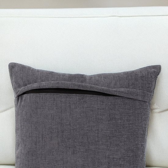 550x550-40113.jpg Unyqoos® Decoratieve Grijze Chenille Kussenhoezen Set van 2 met Verborgen Ritssluiting