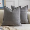 Unyqoos® Set van twee zachte donkergrijze kussenhoezen voor modern en stijlvol interieur
