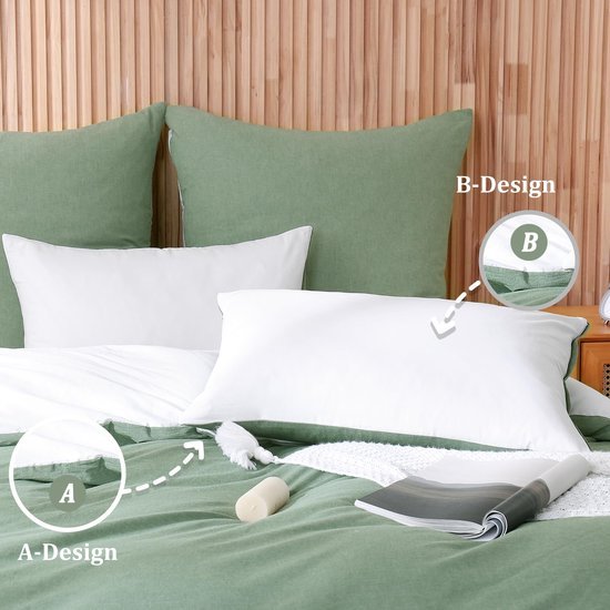 Unyqoos® Katoenen Kussenslopen Set van 2 met Linnen Look en Verborgen Ritssluiting