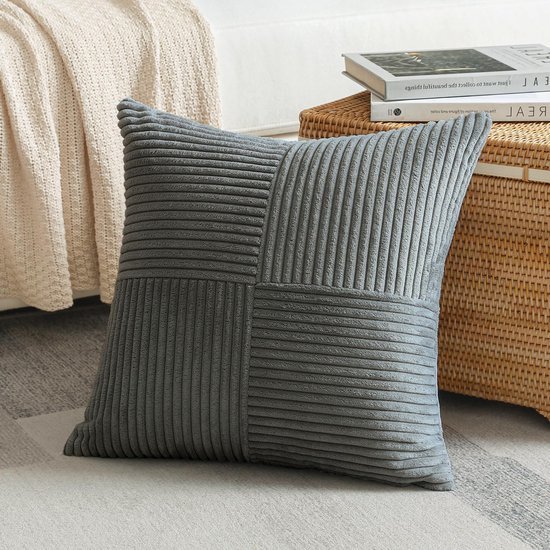 Unyqoos® Set van 2 decoratieve kussenslopen met streeppatroon voor een stijlvolle wooninrichting