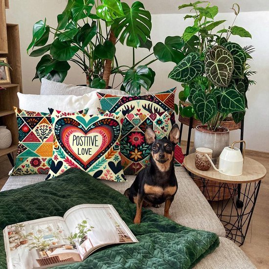 Unyqoos® Set van Vier Linnen Kussenhoezen voor Buiten en Binnen Decoratie