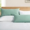 Unyqoos® Katoenen kussenslopen set van 2 met ritssluiting in saliegroen voor optimaal slaapcomfort
