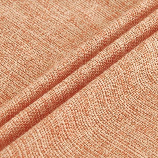 Unyqoos® Set van 2 oranje kussenhoezen in linnenlook voor een boho interieur